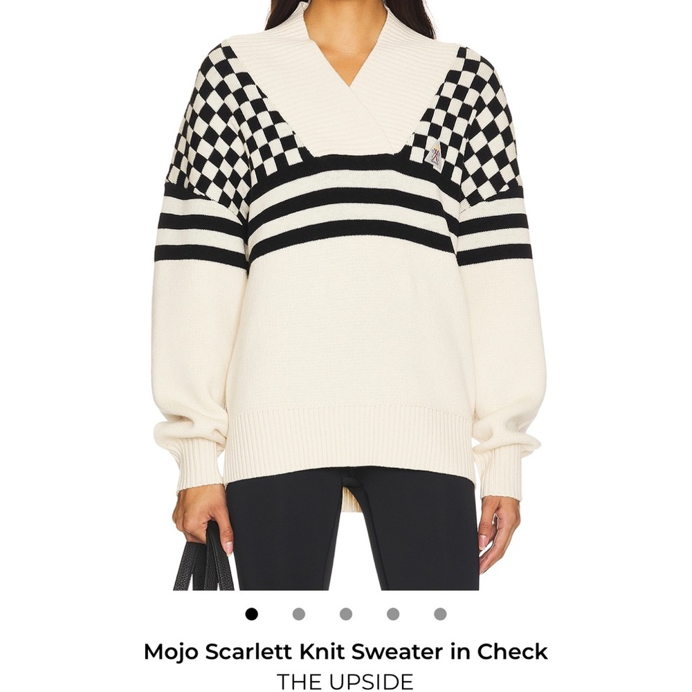 The Upside Mojo Scarlett Knit Sweater in check size Xs NWT